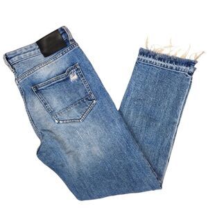 Belstaff Mens Distressed Cropped Patchwork 5 Pocket Style Jeans 29x25